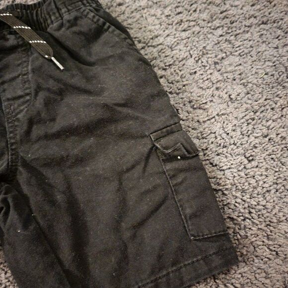 Canyon Club Boys Black 100% Cotton Pockets Drawstring Cargo Shorts Size 5 - Picture 5 of 8